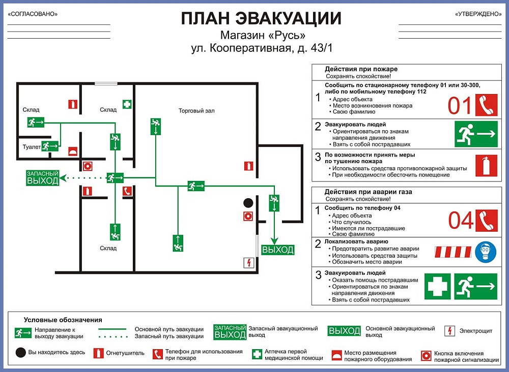 Разработка планов эвакуации